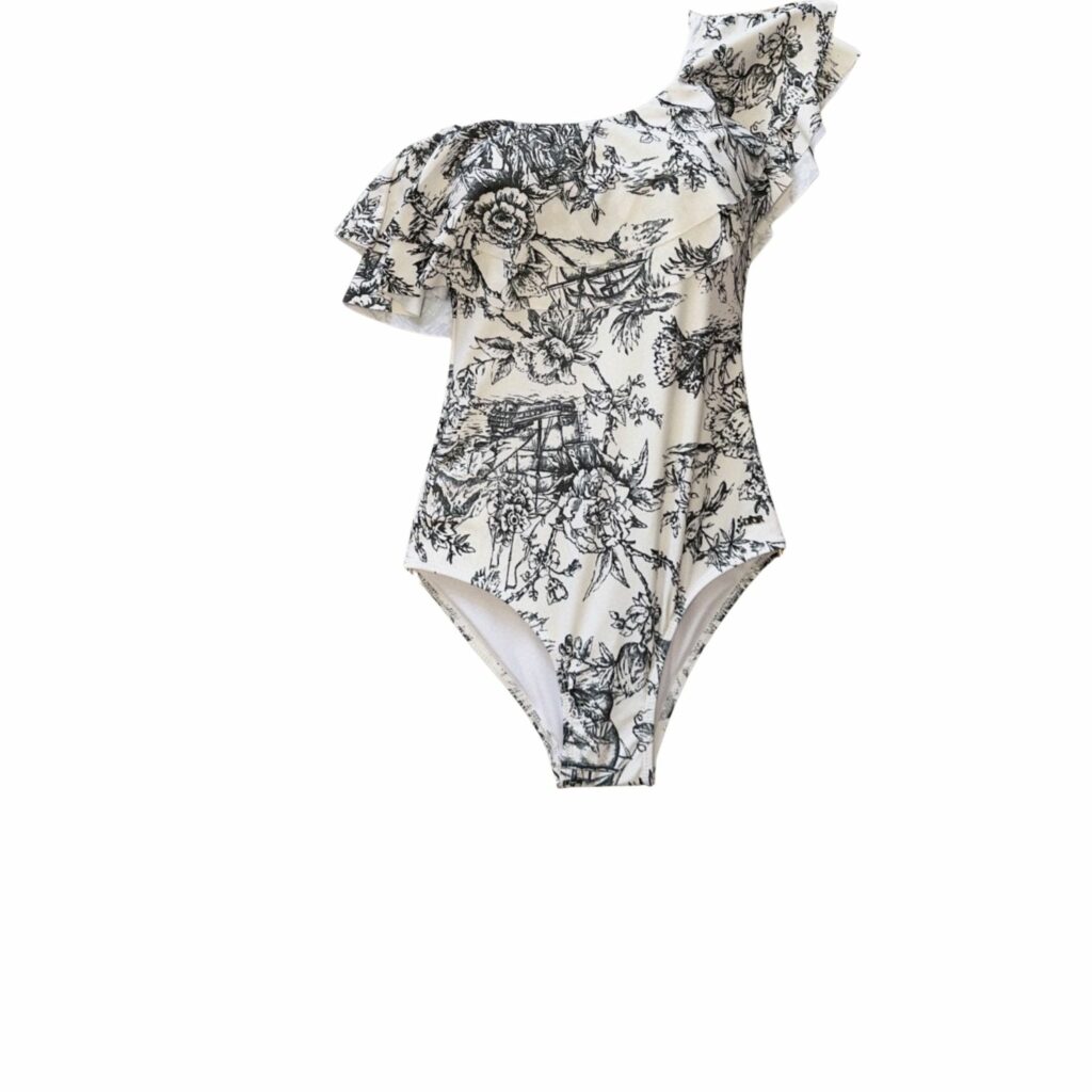 Dior Swimsuit Frill Black For Women