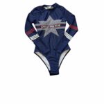 Dior Swimsuit Long Sleeves Blue For Women