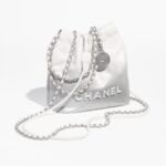 [True-to-ORIGINAL] Chanel 22 Mini Bag White And Silver For Women AS3980 B15016 NT634 - 7.8 Inches/20 Cm