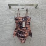 Dior Swimsuit Frill Orange For Women