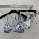 Dior Swimsuit Two Pieces Forest Pattern White For Women