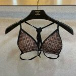 Fendi Swimsuit Black Hem Pink For Women