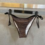 Fendi Swimsuit Black Hem Pink For Women