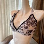 Dior Swimsuit Complex Pattern Two Pieces Grey For Women