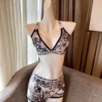 Dior Swimsuit Complex Pattern Two Pieces Grey For Women