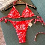 Dior Swimsuit Complex Pattern Two Pieces Pink For Women