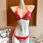 Dior Swimsuit Complex Pattern Two Pieces Pink For Women