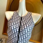 Dior Swimsuit Oblique Zipper Blue For Women