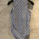 Dior Swimsuit Oblique Zipper Blue For Women