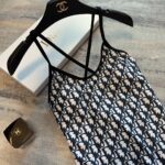 Dior Swimsuit Oblique Cross Strap Black For Women