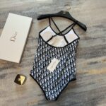 Dior Swimsuit Oblique Cross Strap Black For Women