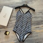 Dior Swimsuit Oblique Cross Strap Black For Women