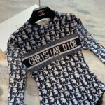 Dior Swimsuit Long Sleeves Oblique Blue For Women