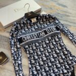 Dior Swimsuit Long Sleeves Oblique Blue For Women