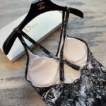 Dior Swimsuit Adjustable Cross Strap Black For Women
