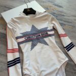 Dior Swimsuit Long Sleeves White For Women