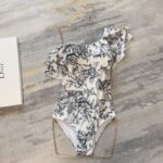 Dior Swimsuit Frill Black For Women