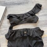 Chanel Swimsuit Frill Black For Women