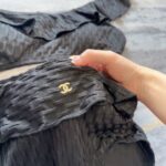 Chanel Swimsuit Frill Black For Women