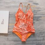 Dior Swimsuit Complex Pattern Orange For Women
