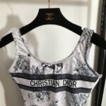 Dior Swimsuit Bird Pattern White For Women
