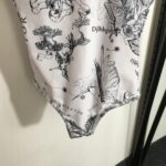 Dior Swimsuit Bird Pattern White For Women