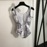 Dior Swimsuit Bird Pattern White For Women