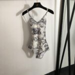 Dior Swimsuit Forest Pattern Beige For Women