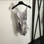 Dior Swimsuit Forest Pattern Beige For Women
