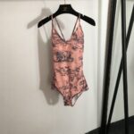 Dior Swimsuit Forest Pattern Orange For Women