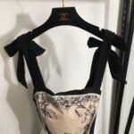Dior Swimsuit Flowers Leaves Beige For Women