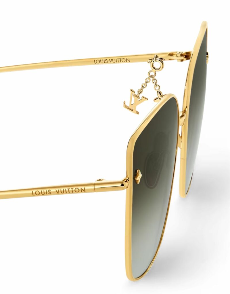 Louis Vuitton Charm Cat Eye Sunglasses Gold For Women Z1720U