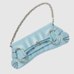 Gucci Horsebit Chain Medium Shoulder Bag Light Blue For Women 15 Inches/ 38 Cm 764255 AACU1 4811