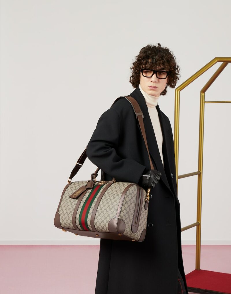 Gucci Savoy Medium Duffle Bag Beige For Men 17.3 In/ 44 Cm 724642 9C2ST 8746