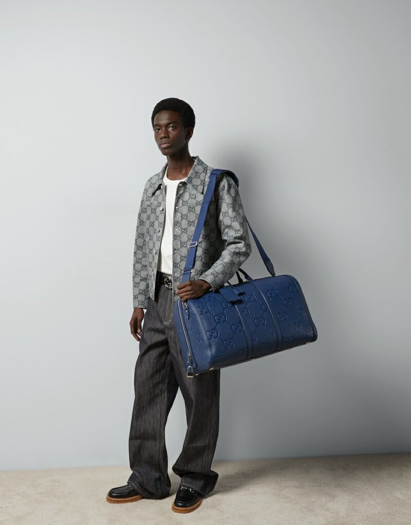 Gucci Jumbo GG Large Duffle Bag Blue For Men 20.5 In/ 52 Cm 725129 AABY7 4236