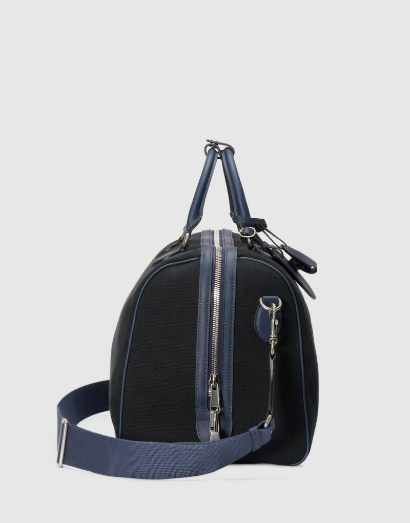 Gucci Large Duffle Bag With Print Black For Men 17.7 In/ 45 Cm 771178 FACSY 8643