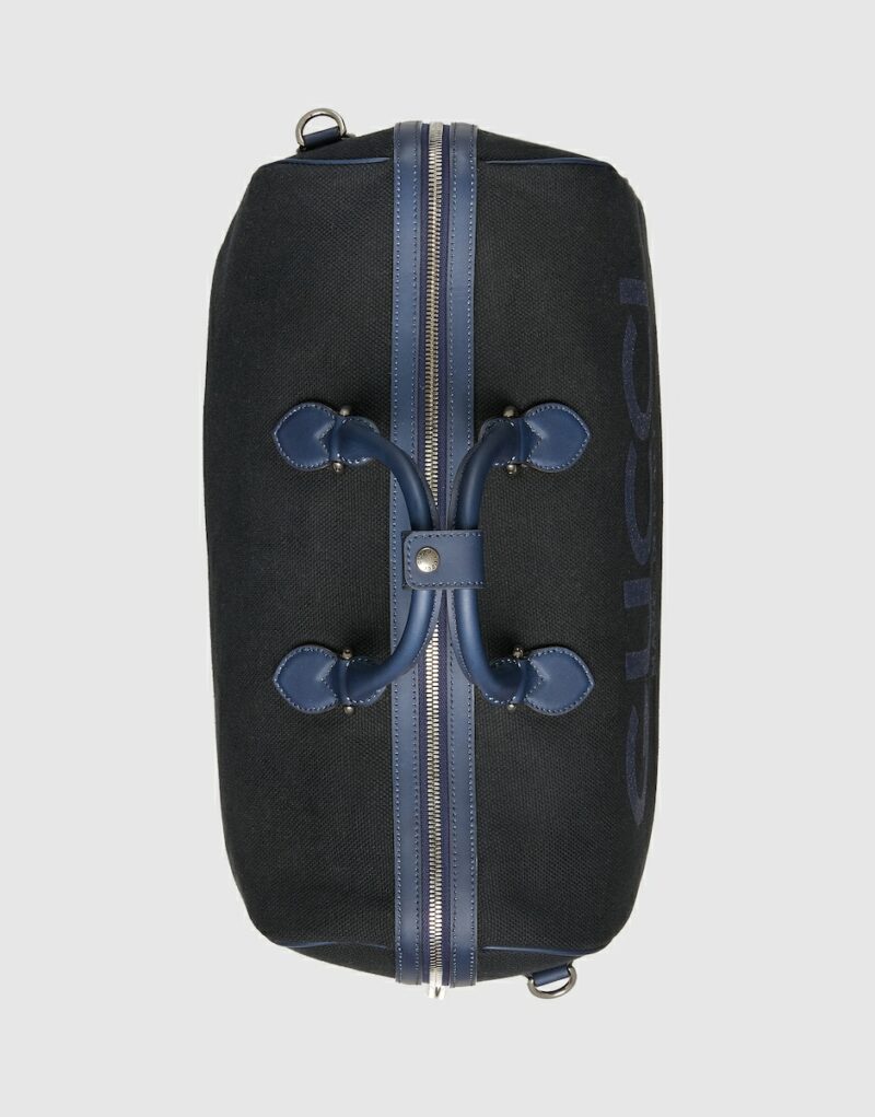 Gucci Large Duffle Bag With Print Black For Men 17.7 In/ 45 Cm 771178 FACSY 8643