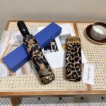 Dior Leopard Print Umbrella Brown