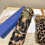 Dior Leopard Print Umbrella Brown