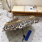 Dior Leopard Print Umbrella Brown