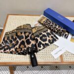 Dior Leopard Print Umbrella Brown