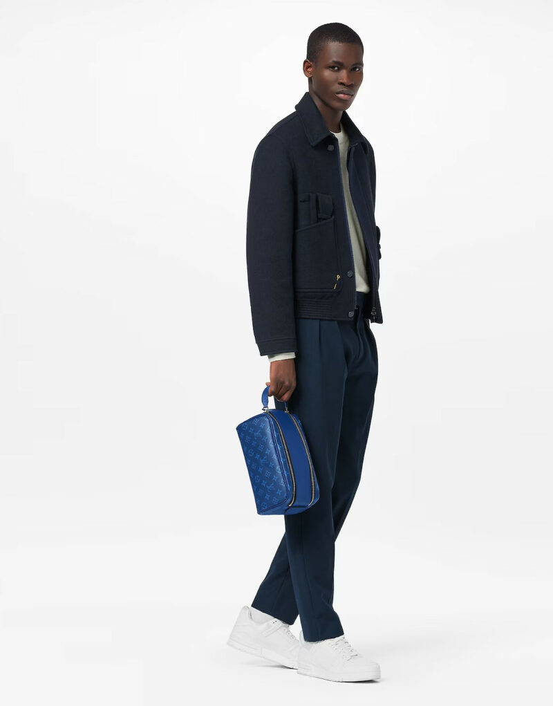Louis Vuitton Toilet Dopp Kit Pouch Bag Blue For Men 11in/28cm M30849