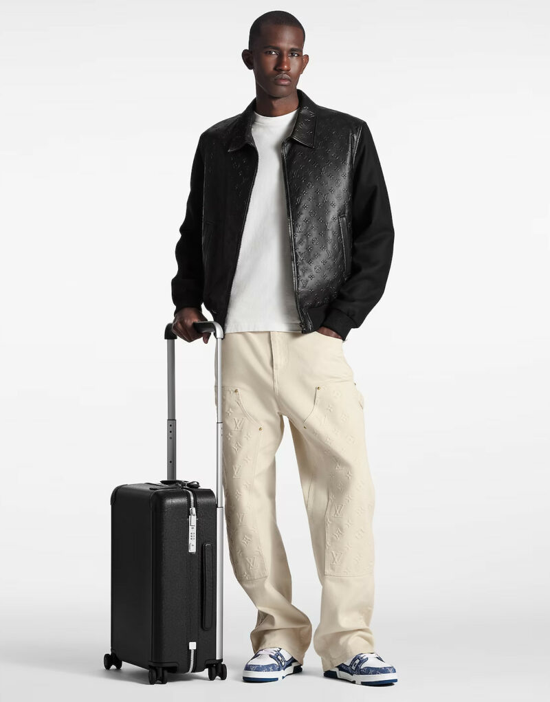Louis Vuitton Horizon 55 Taiga Leather Suitcase Bag Black  15in/38cm M23260