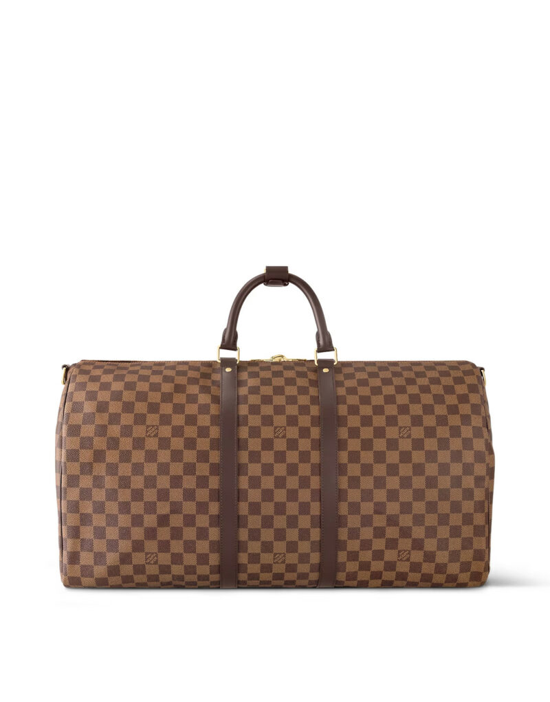Louis Vuitton Keepall Bandoulière 55 Damier Ebene Canvas Bag Brown For Men 21,7in/55cm N41414