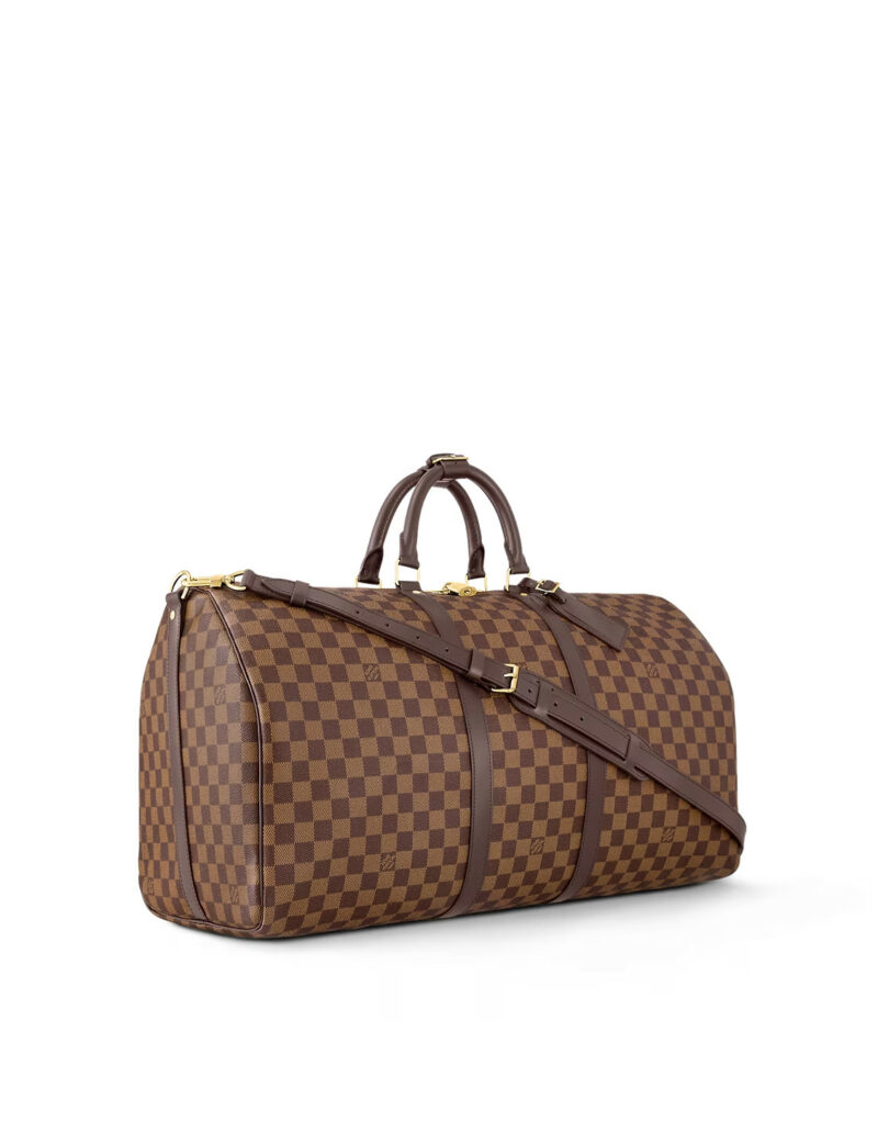 Louis Vuitton Keepall Bandoulière 55 Damier Ebene Canvas Bag Brown For Men 21,7in/55cm N41414