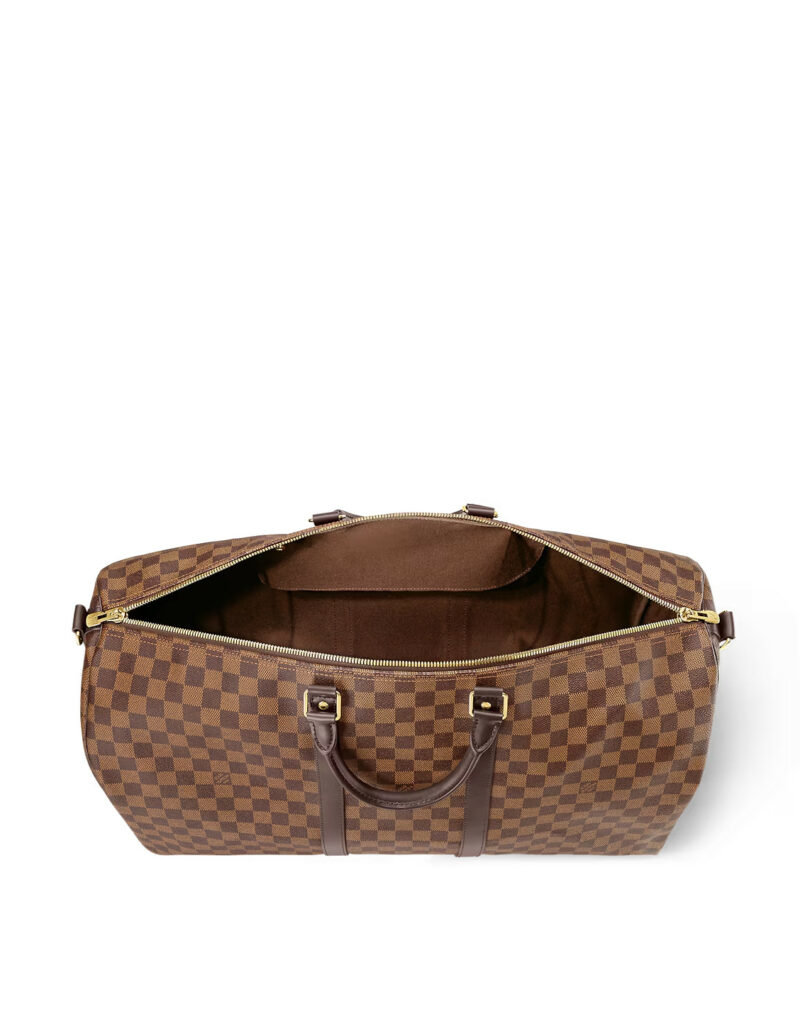 Louis Vuitton Keepall Bandoulière 55 Damier Ebene Canvas Bag Brown For Men 21,7in/55cm N41414