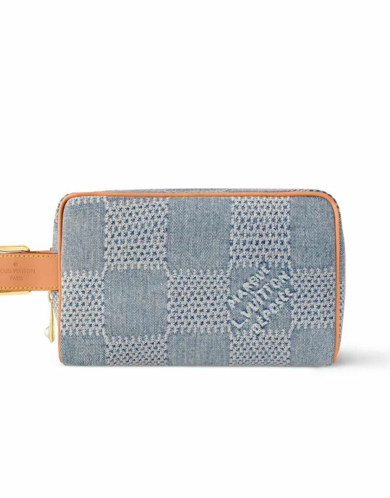 Louis Vuitton Locker Dopp Kit Blue For Men 9.1 Inches/ 23 Cm N40753