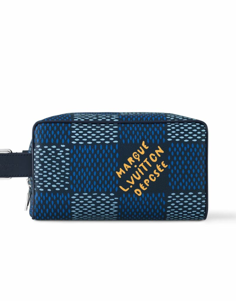 Louis Vuitton Locker Dopp Kit Blue For Men 9.1 Inches/ 23 Cm N40747