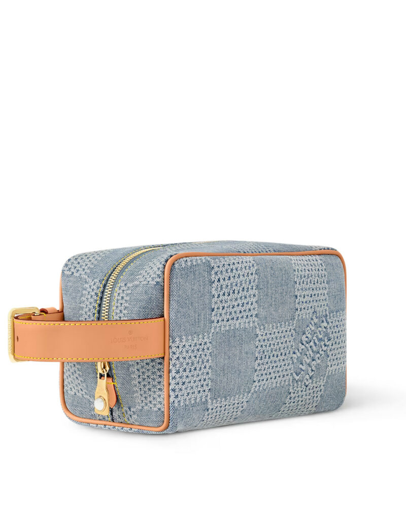 Louis Vuitton Locker Dopp Kit Blue For Men 9.1 Inches/ 23 Cm N40753