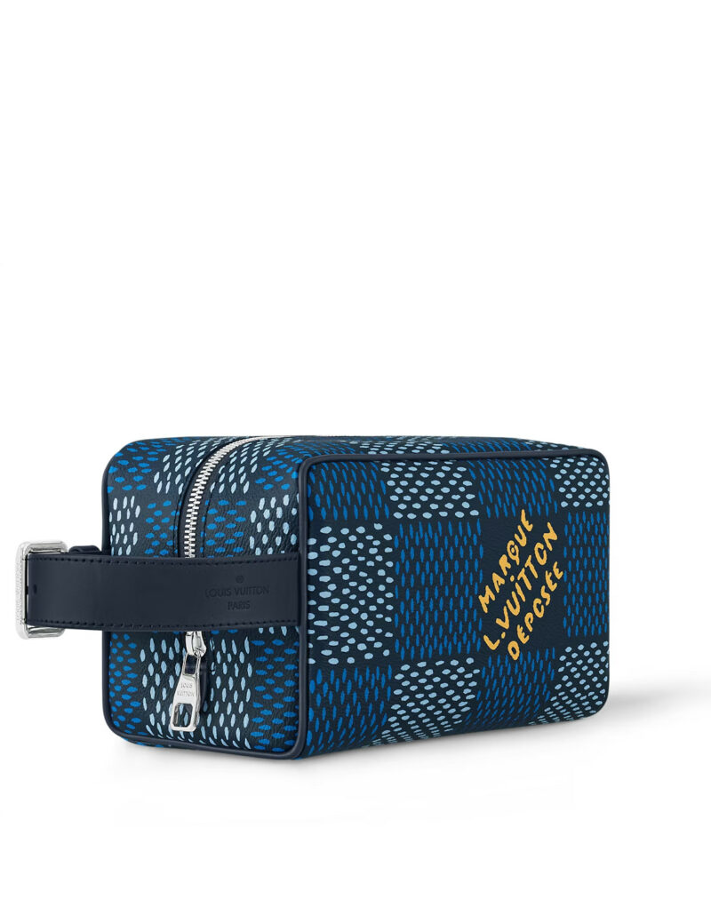 Louis Vuitton Locker Dopp Kit Blue For Men 9.1 Inches/ 23 Cm N40747